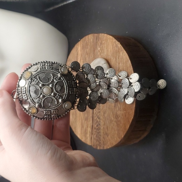 Sterling pendant large middle eastern chandelier drop collectible moonstone - Picture 1 of 3